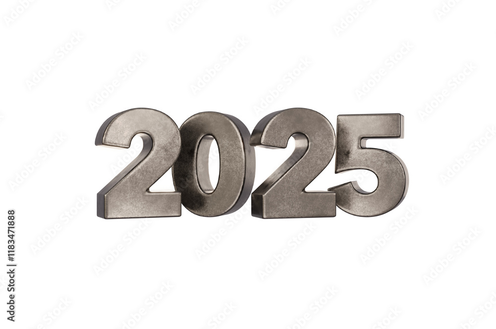 3D Illustration, font 2025 background new year , Surface or metallic 3D Illustration, font 2025 background new year , Surface or metallic