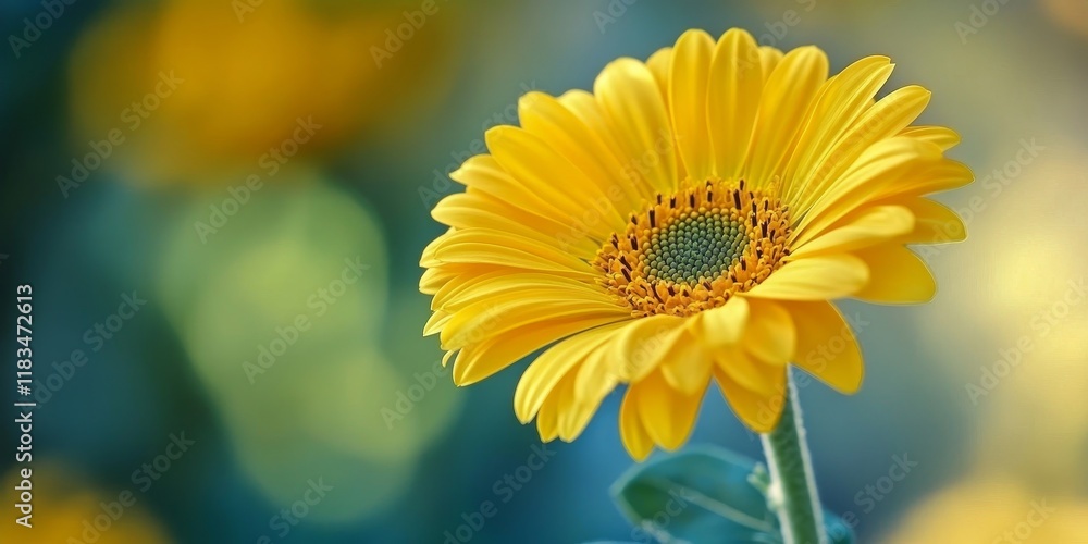 Obraz premium Close up of a vibrant yellow flower serves as a stunning background for presentations, highlighting the beauty of yellow flowers while adding an eye catching element to any design.
