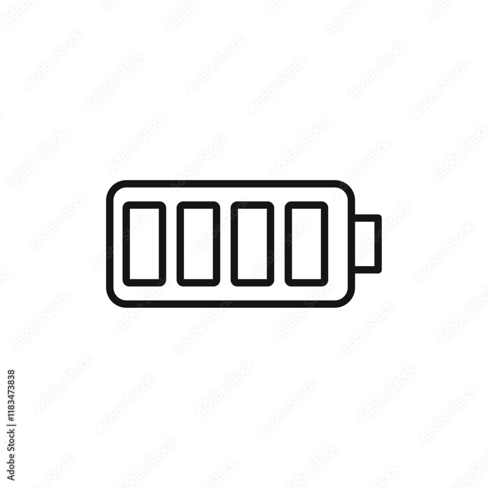 Battery Icon Isolated flat vector in outline Battery Icon Isolated flat vector in outline