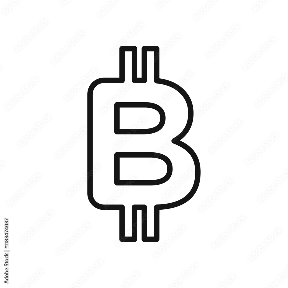 Bitcoin Icon Isolated flat vector in outline Bitcoin Icon Isolated flat vector in outline