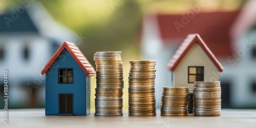 Wallpaper Mural Finance and money concepts illustrated through a stack of coins, representing property fund ideas in the real estate business. This visual highlights the connection between finance and property. Torontodigital.ca