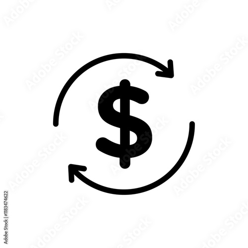 Cash flow icon Isolated flat vector in outline
