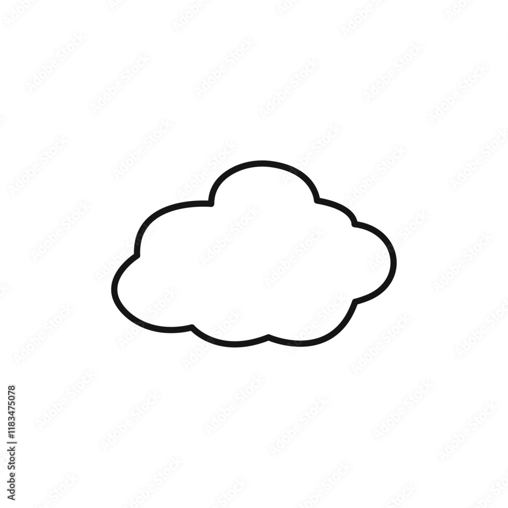 Cloud icon Isolated flat vector in outline Cloud icon Isolated flat vector in outline