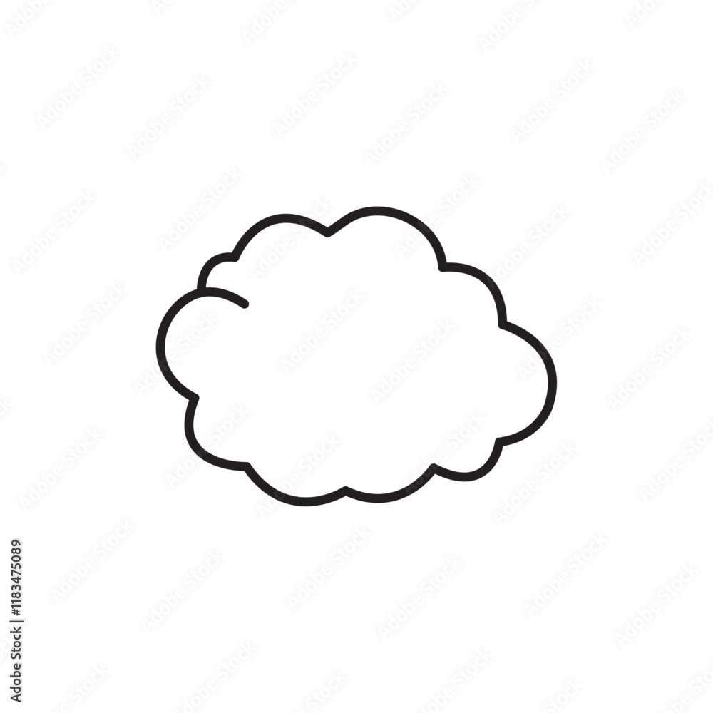 Cloud icon Isolated flat vector in outline Cloud icon Isolated flat vector in outline