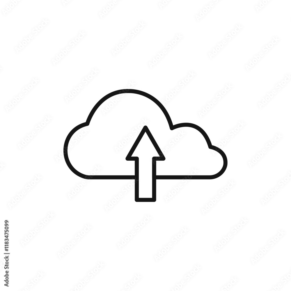 Cloud upload icon Isolated flat vector in outline Cloud upload icon Isolated flat vector in outline