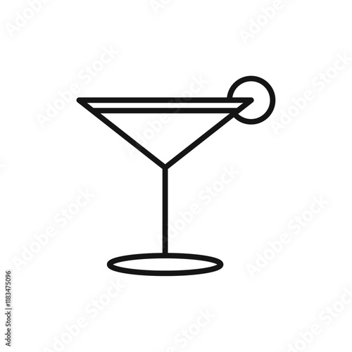 Cocktail icon Isolated flat vector in outline