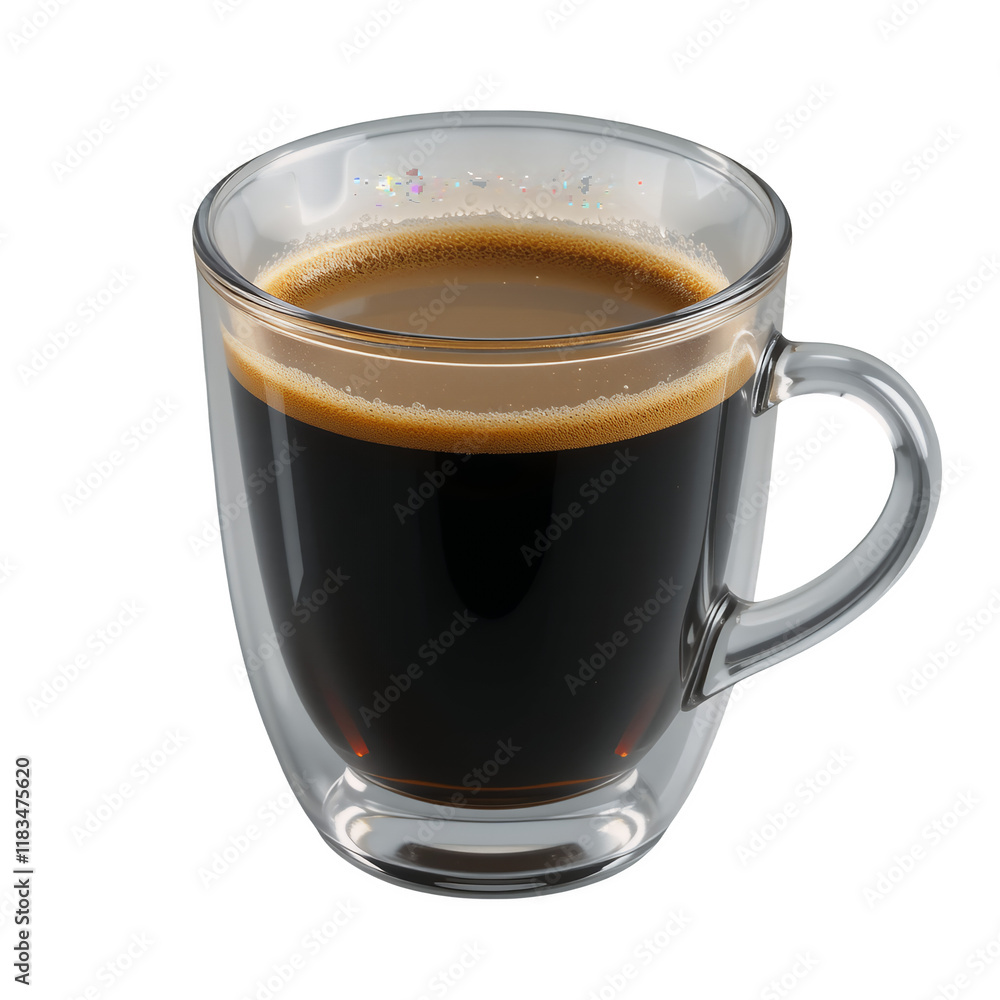 Dark Espresso in Double-Walled Glass: A Rich, Aromatic Still Life on Transparent background Dark Espresso in Double-Walled Glass: A Rich, Aromatic Still Life on Transparent background