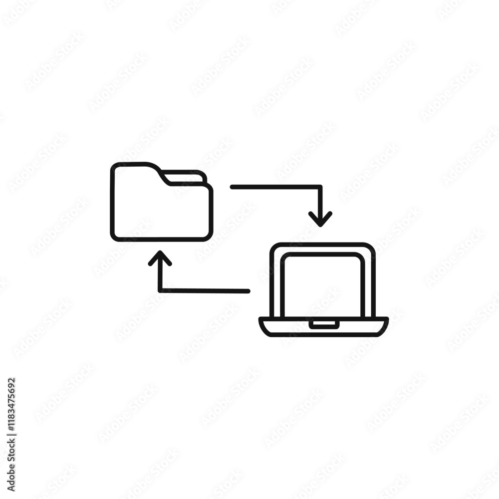 Data transfer icon Isolated flat vector in outline Data transfer icon Isolated flat vector in outline