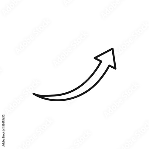 Curved arrow icon Isolated flat vector in outline
