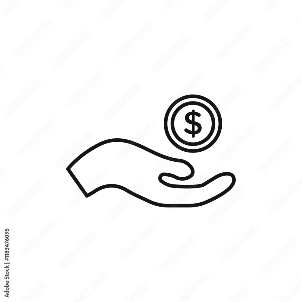 Obraz premium Donate icon Isolated flat vector in outline