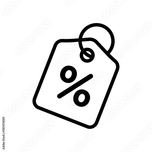 Discount tag icon Isolated flat vector in outline