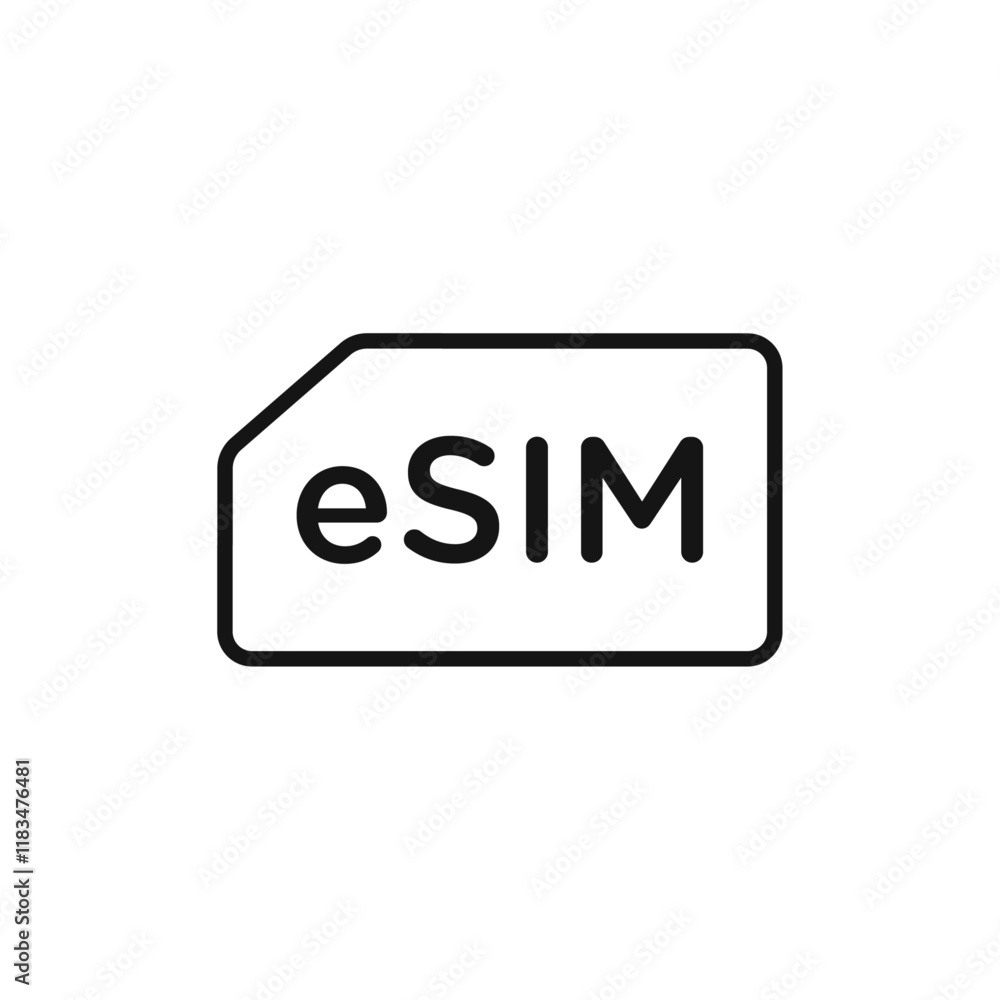 ESIM icon Isolated flat vector in outline ESIM icon Isolated flat vector in outline