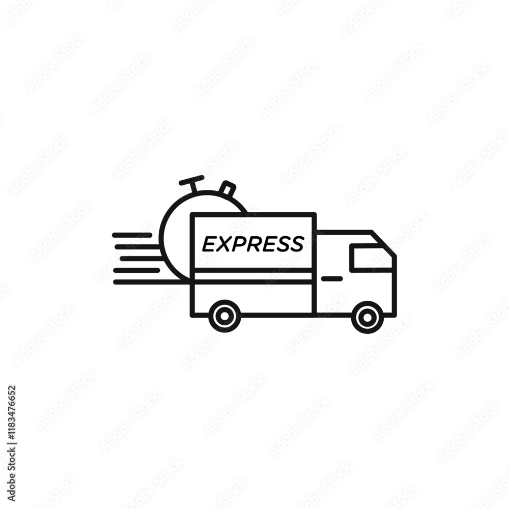 Express icon Isolated flat vector in outline Express icon Isolated flat vector in outline