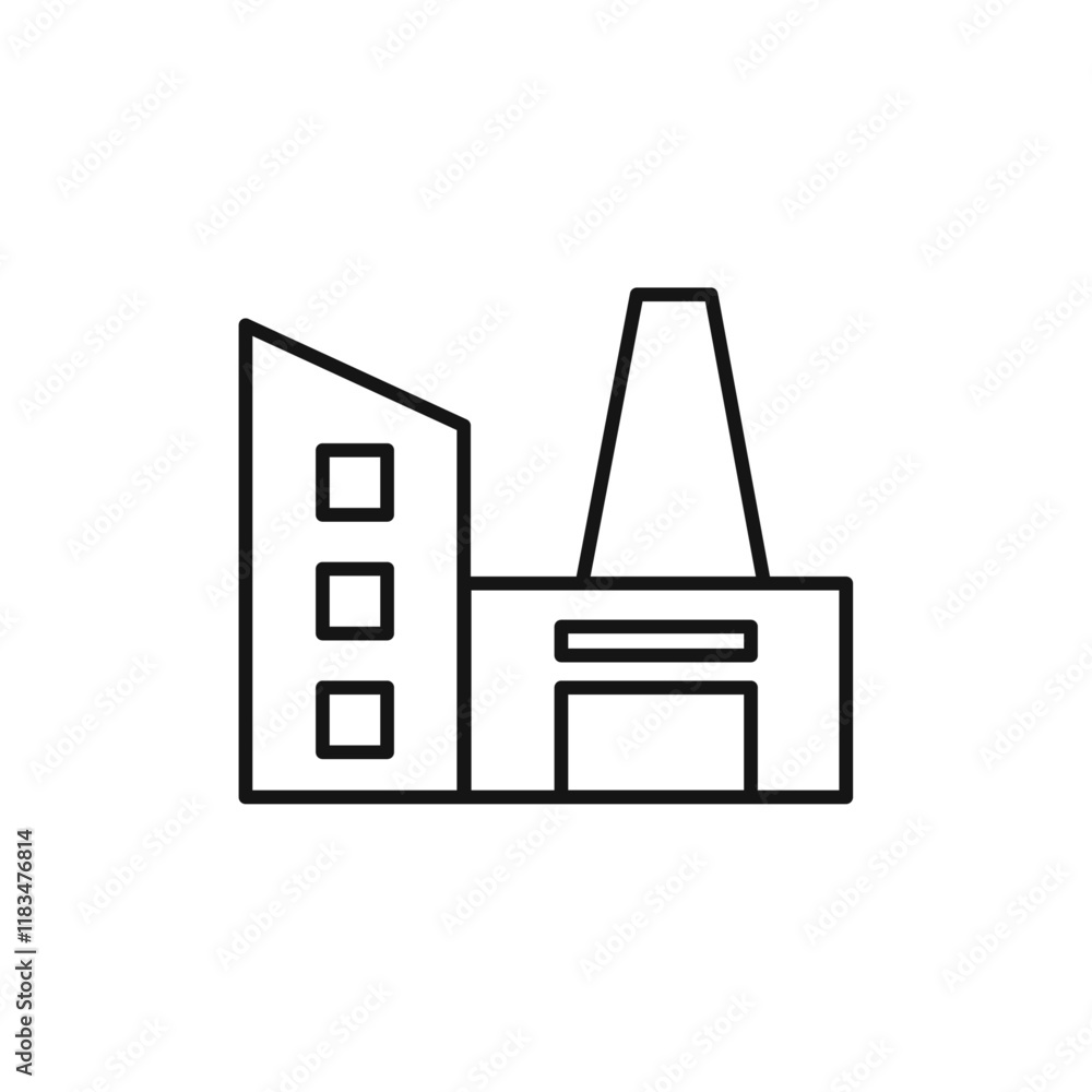 Factory icon Isolated flat vector in outline Factory icon Isolated flat vector in outline