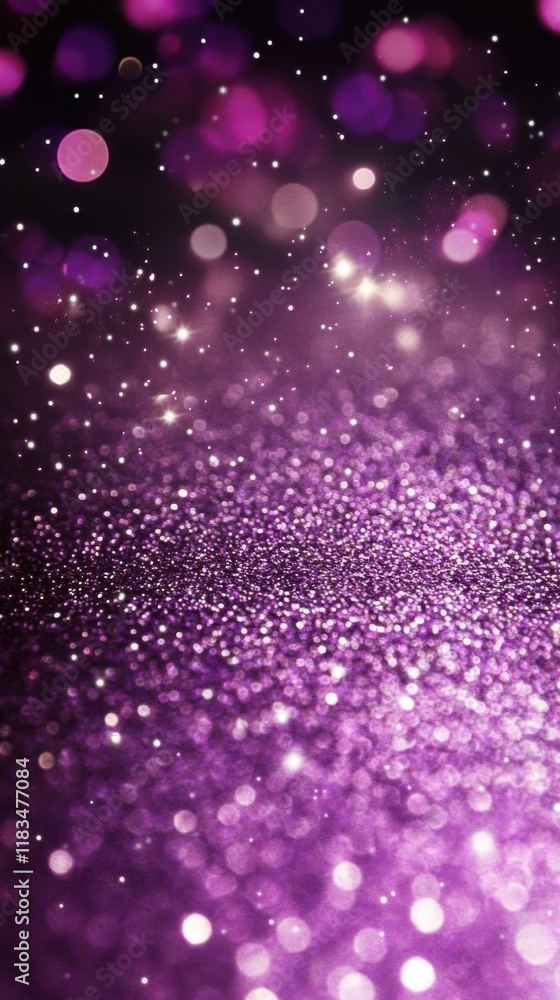 Obraz premium Purple Glitter Sparkles and Bokeh Effect with Dreamy Fantasy Theme