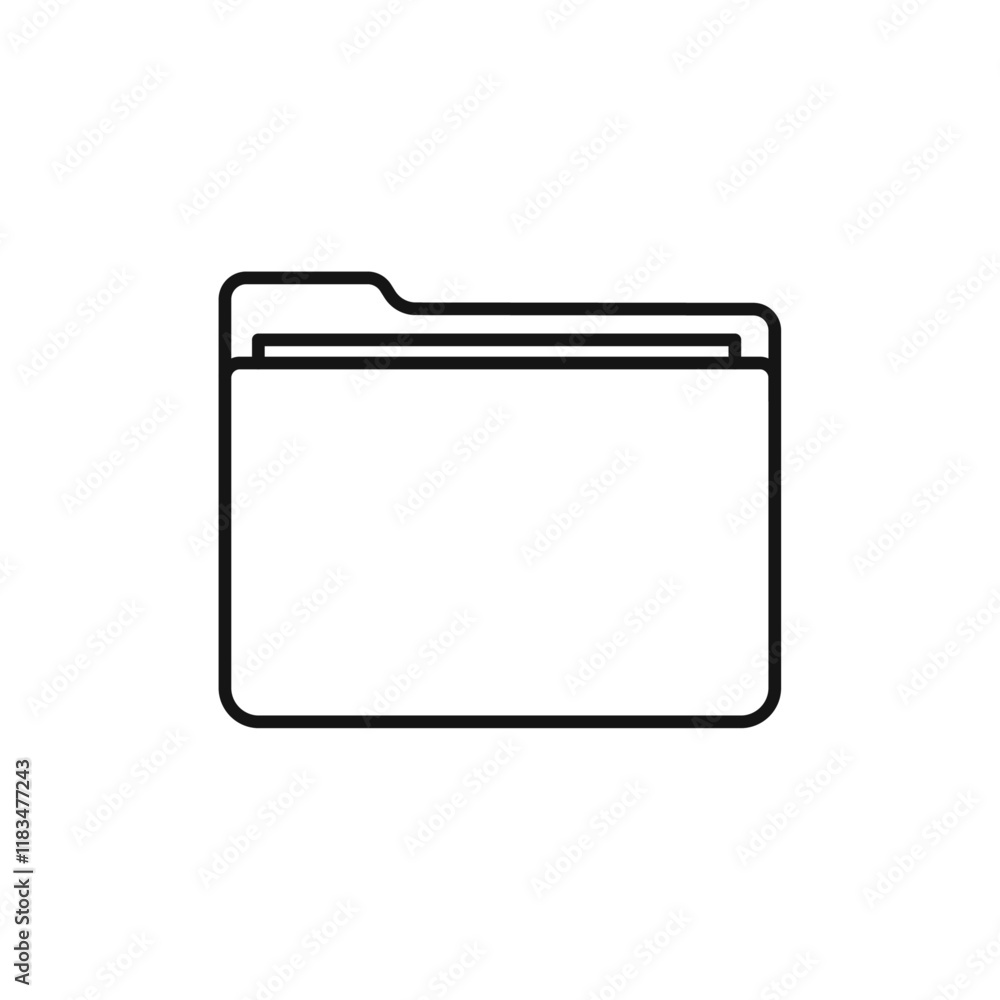 Folder icon Isolated flat vector in outline Folder icon Isolated flat vector in outline