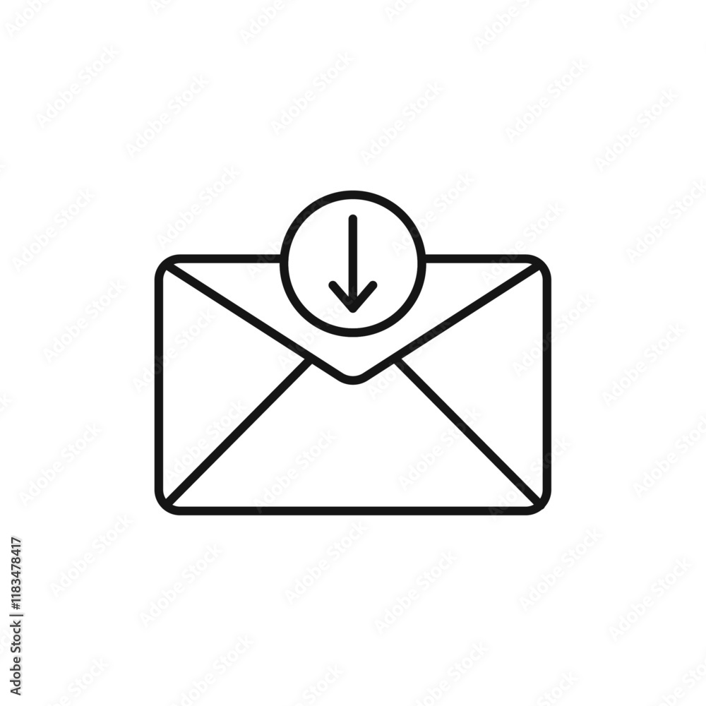 Inbox icon Isolated flat vector in outline Inbox icon Isolated flat vector in outline