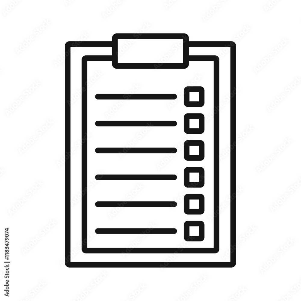 List icon Isolated flat vector in outline List icon Isolated flat vector in outline