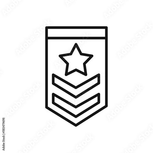 Military rank badge icon Isolated flat vector in outline