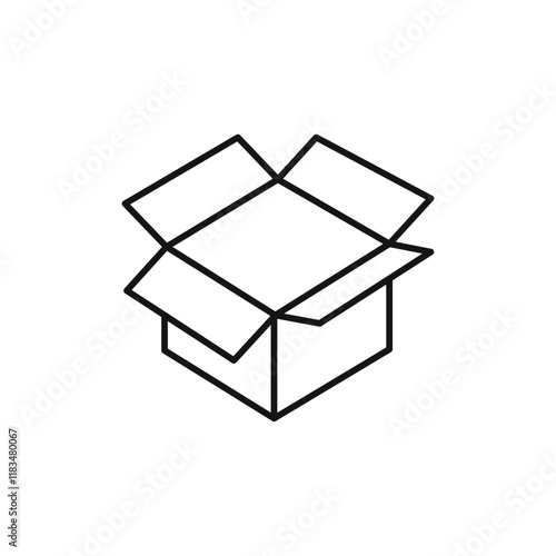 Open box icon Isolated flat vector in outline