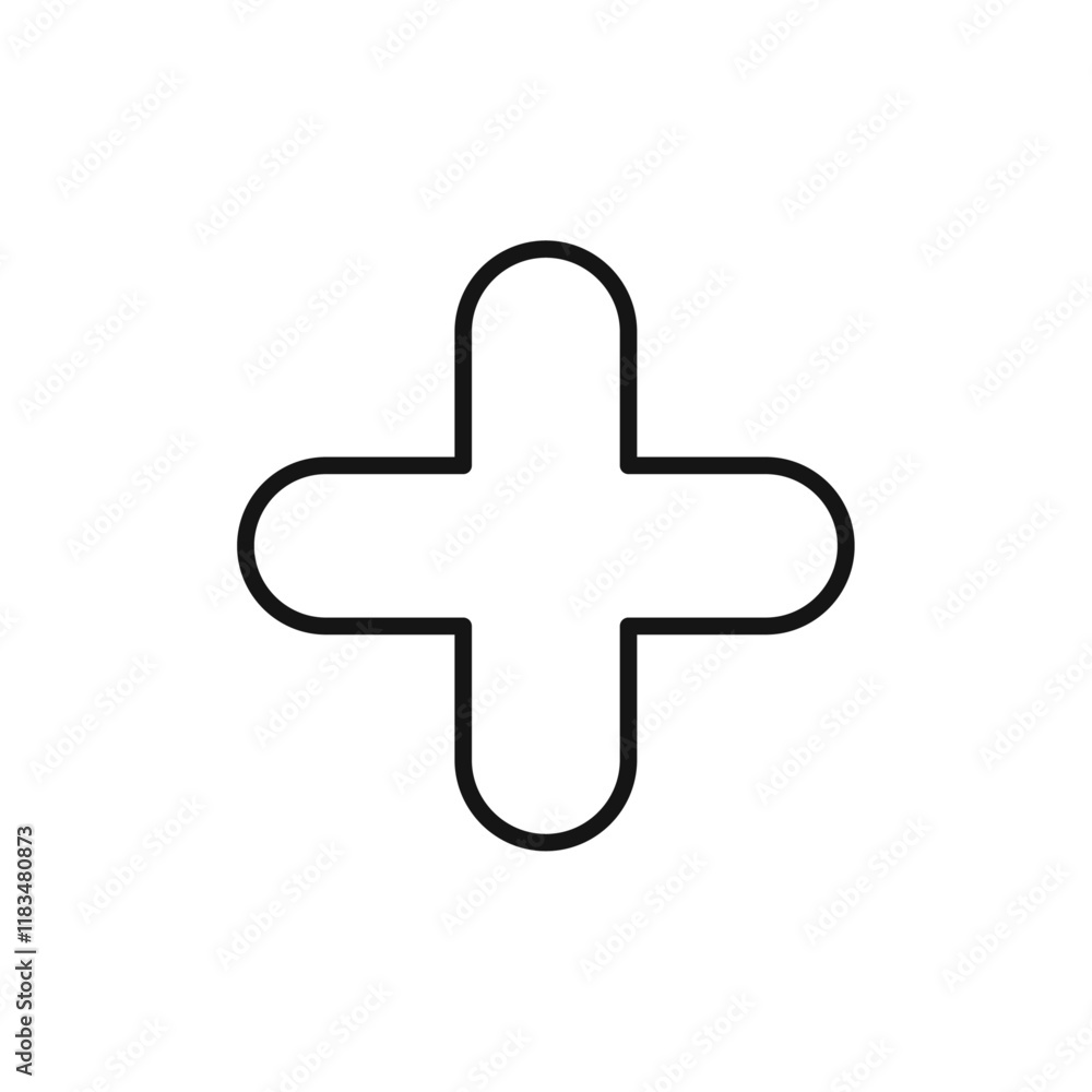 Obraz premium Plus icon Isolated flat vector in outline