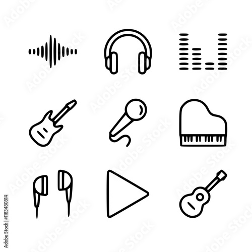 abstract vector set related to music photo