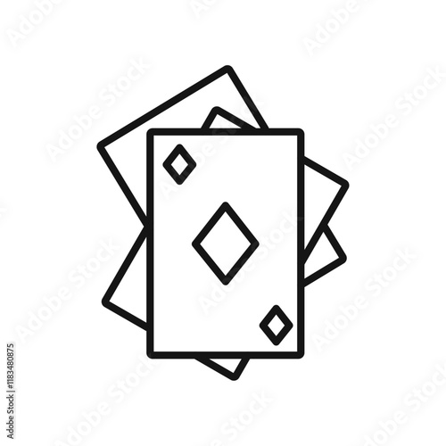 Playing cards icon Isolated flat vector in outline