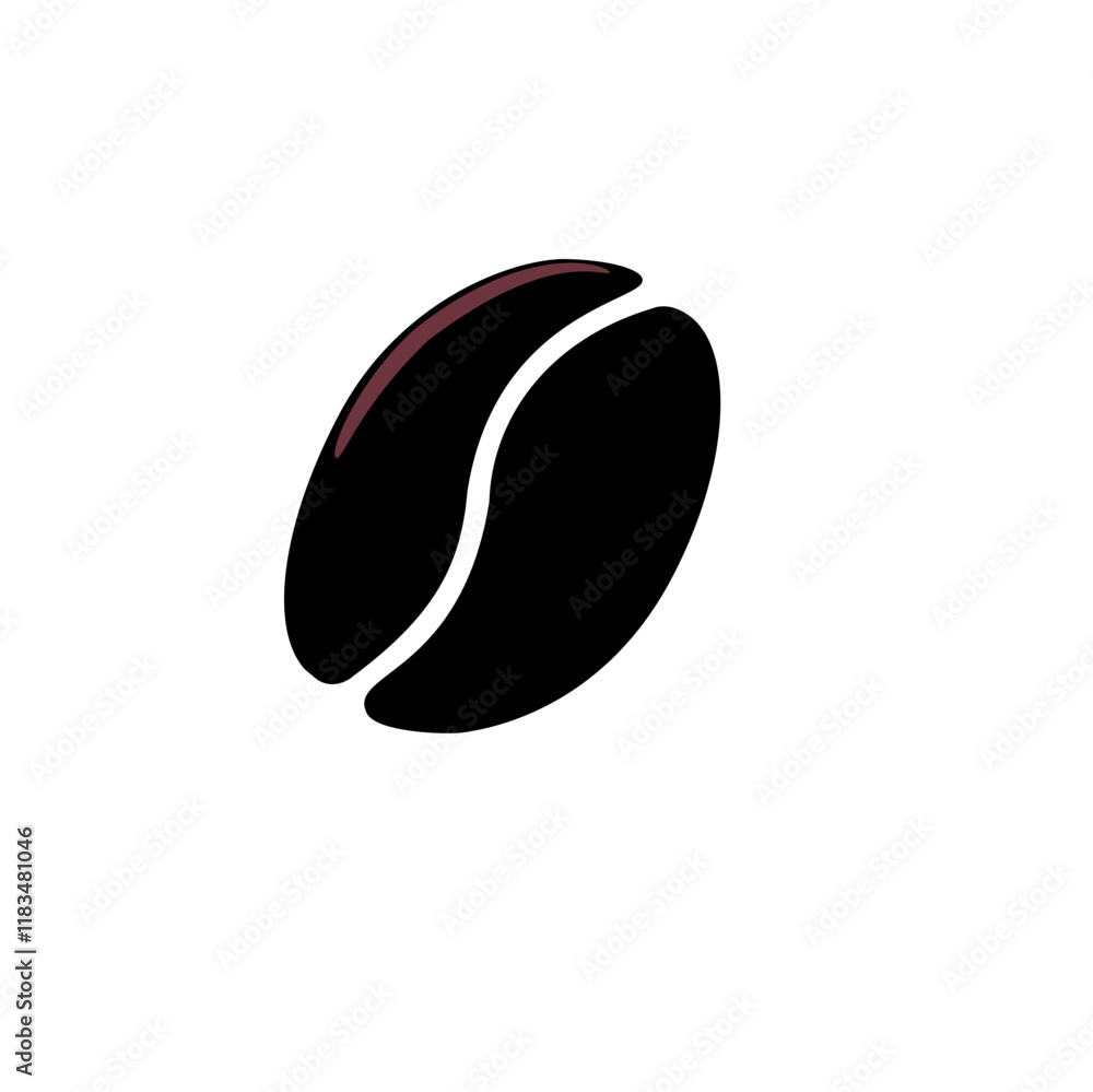 black coffee bean vector design with a little light highlight in the coffee black coffee bean vector design with a little light highlight in the coffee