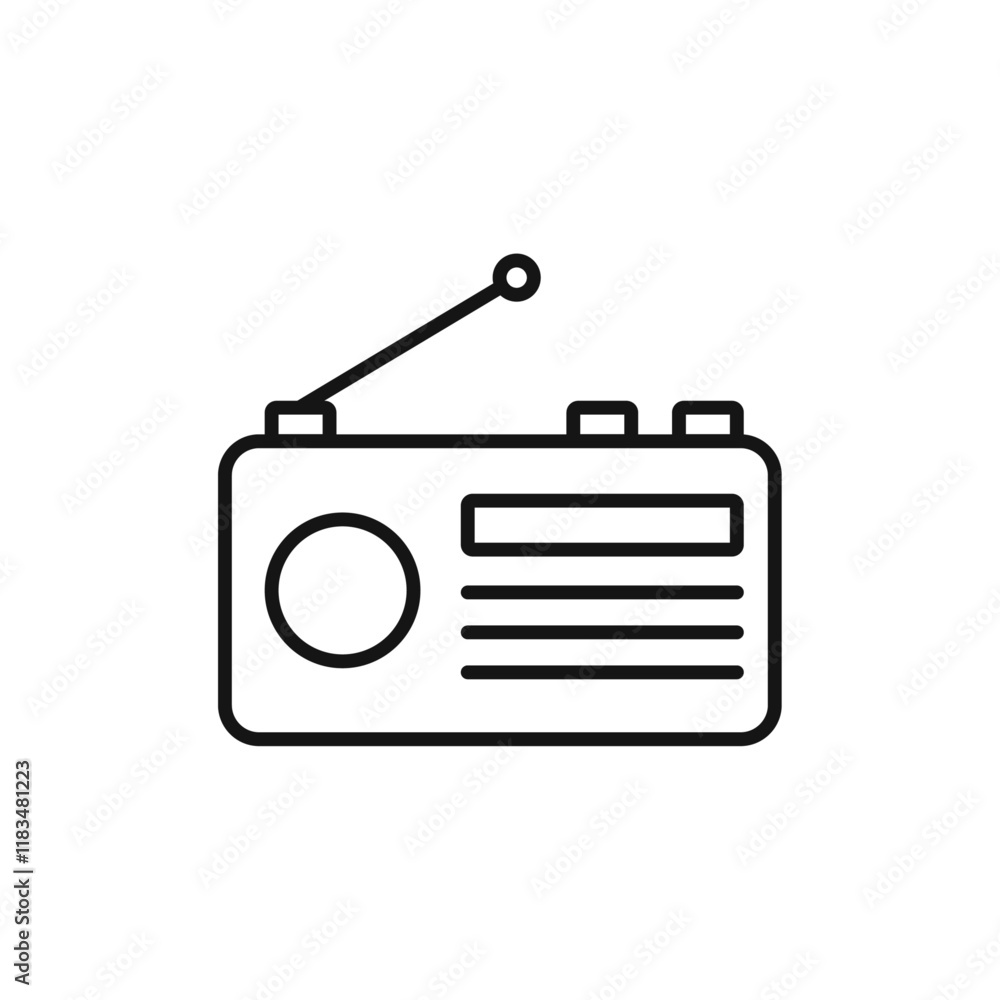Radio icon Isolated flat vector in outline Radio icon Isolated flat vector in outline