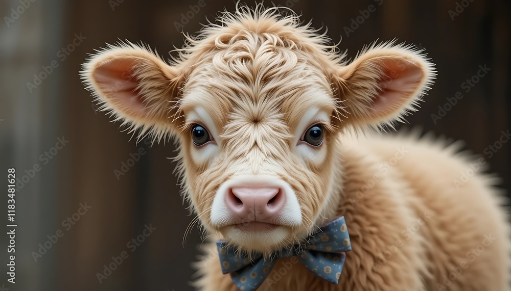 Adorable Highland Calf Wearing A Bowtie Adorable Highland Calf Wearing A Bowtie