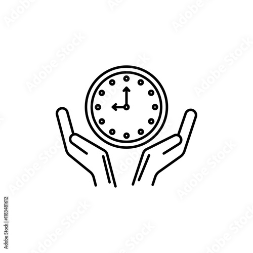 Save time icon Isolated flat vector in outline