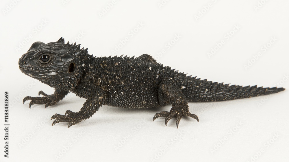 Obraz premium Lizard exploring its habitat nature environment wildlife photography close-up view reptile behavior