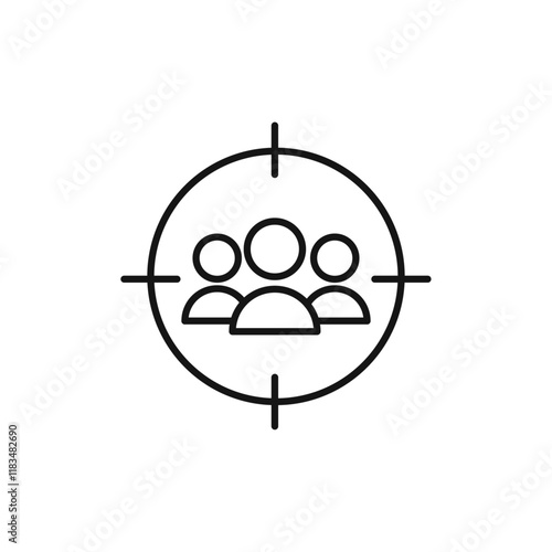Target audience icon Isolated flat vector in outline