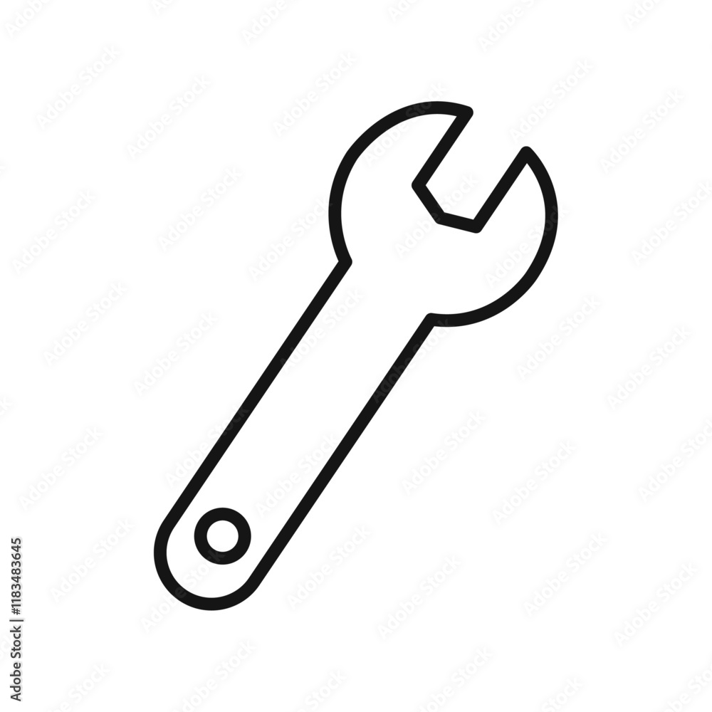 Wrench icon Isolated flat vector in outline Wrench icon Isolated flat vector in outline