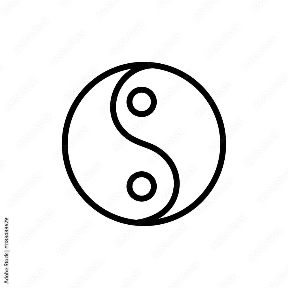 Yin yang icon Isolated flat vector in outline Yin yang icon Isolated flat vector in outline
