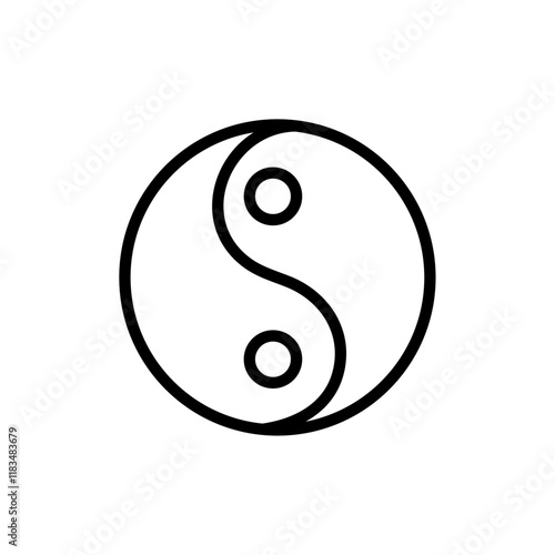 Yin yang icon Isolated flat vector in outline