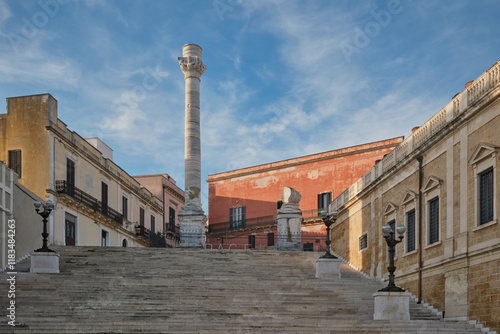 Konstfotografi Colonne romane alla fine di Via Appia a Brindisi