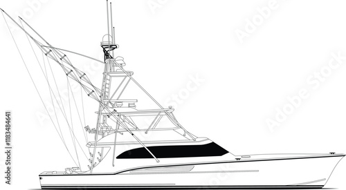 Sport fishing boat vector
