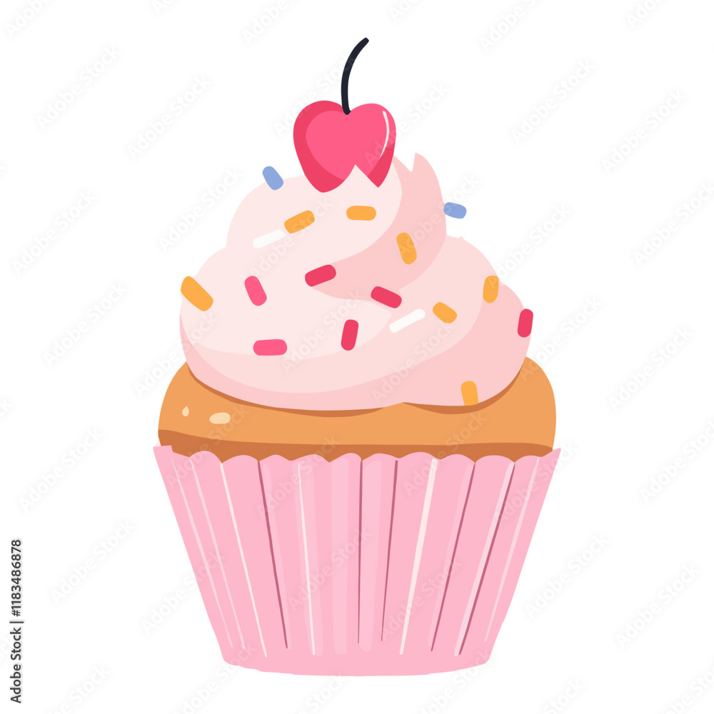Cupcake illustration dessert decoration vector Cupcake illustration dessert decoration vector