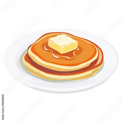 Pancake pancakes butter plate vector