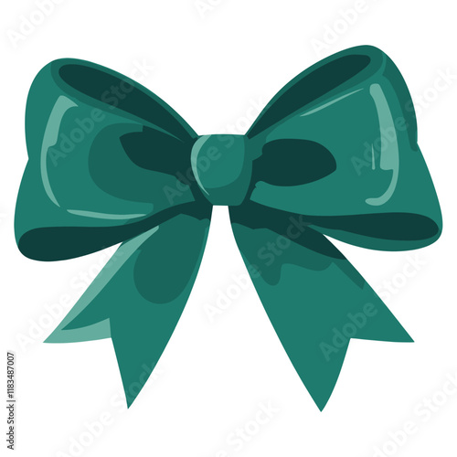 Dark green bow ribbon illustration ornament accessories vector