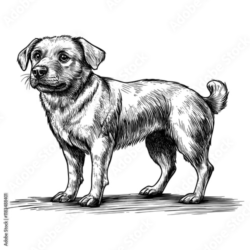 Dog art drawing sketch vector