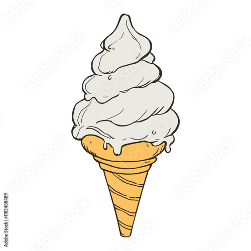 Ice cream illustration dessert food vector