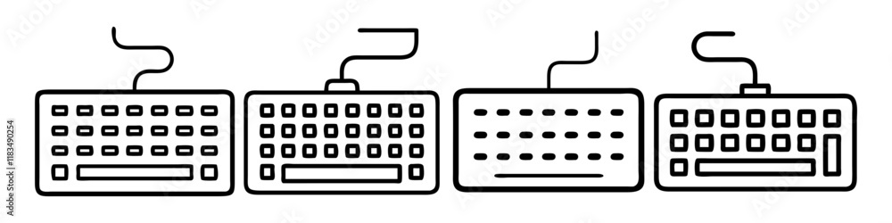 keyboard icon, electronics line art, electronics vector - simple black line art icon of keyboard perfect for logos, and electronics-themed designs. keyboard icon, electronics line art, electronics vector - simple black line art icon of keyboard perfect for logos, and electronics-themed designs.