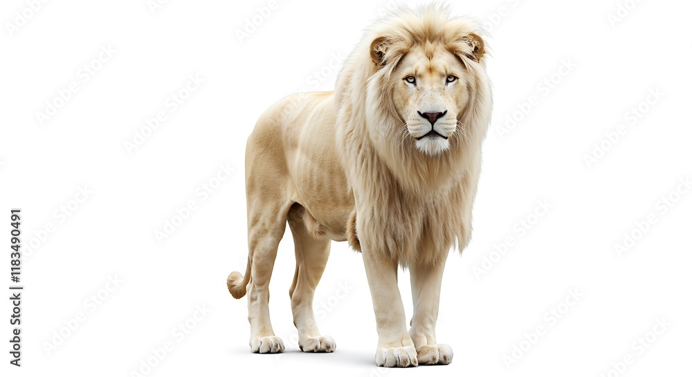 Obraz premium Majestic White Lion Powerful King of the Jungle Wildlife Photography