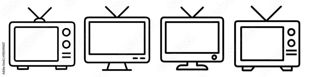 television icon, electronics line art, electronics vector - simple black line art icon of television perfect for logos, and electronics-themed designs. television icon, electronics line art, electronics vector - simple black line art icon of television perfect for logos, and electronics-themed designs.