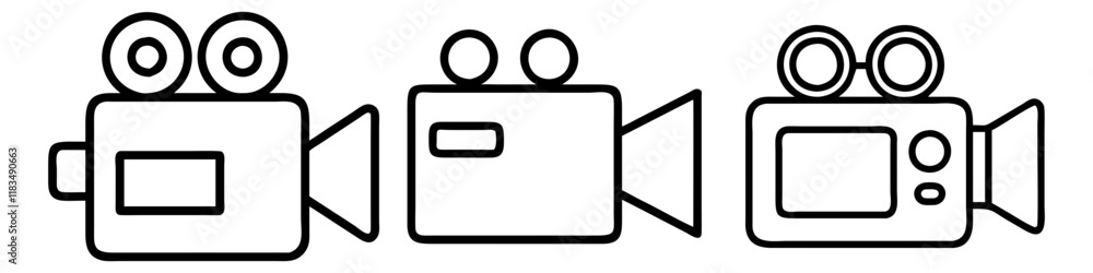 video camera icon, electronics line art, electronics vector - simple black line art icon of video camera perfect for logos, and electronics-themed designs. video camera icon, electronics line art, electronics vector - simple black line art icon of video camera perfect for logos, and electronics-themed designs.
