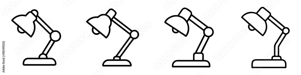 desk lamp icon, furniture line art, furniture vector - simple black line art icon of desk lamp perfect for logos, and furniture-themed designs. desk lamp icon, furniture line art, furniture vector - simple black line art icon of desk lamp perfect for logos, and furniture-themed designs.
