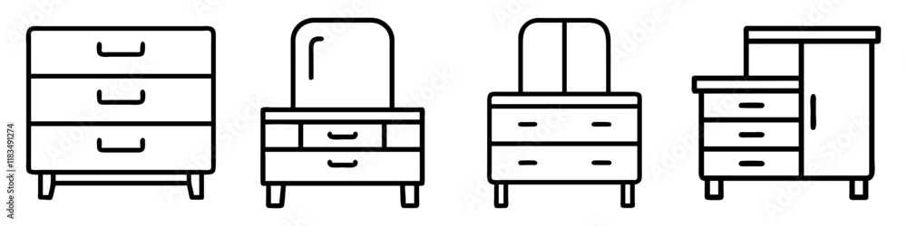 dresser icon, furniture line art, furniture vector - simple black line art icon of dresser perfect for logos, and furniture-themed designs. dresser icon, furniture line art, furniture vector - simple black line art icon of dresser perfect for logos, and furniture-themed designs.