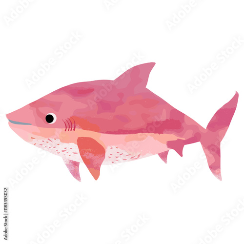 Cute shark illustration animal fish watercolor vector